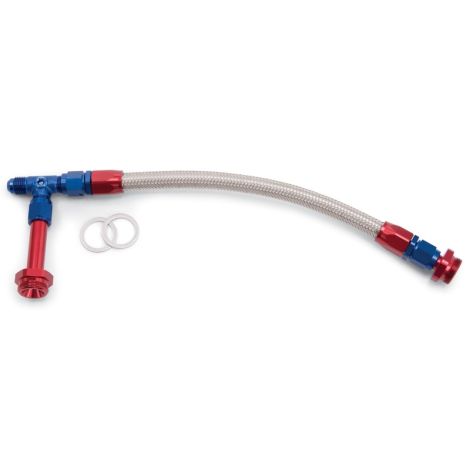 Edelbrock 8105 Carb Fuel Line Kit Dual Inlet -6 An Male Inlet Pro Flex Red/Blue Anodized Finish